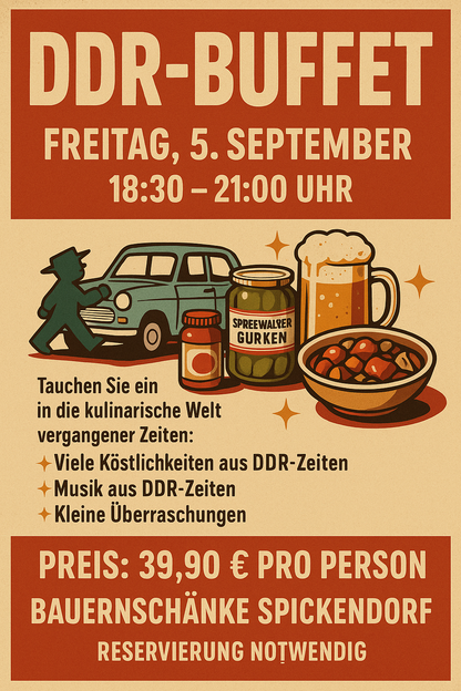 Nostalgischer DDR Abend am 05.Sep.25 18:30-21:00 Uhr