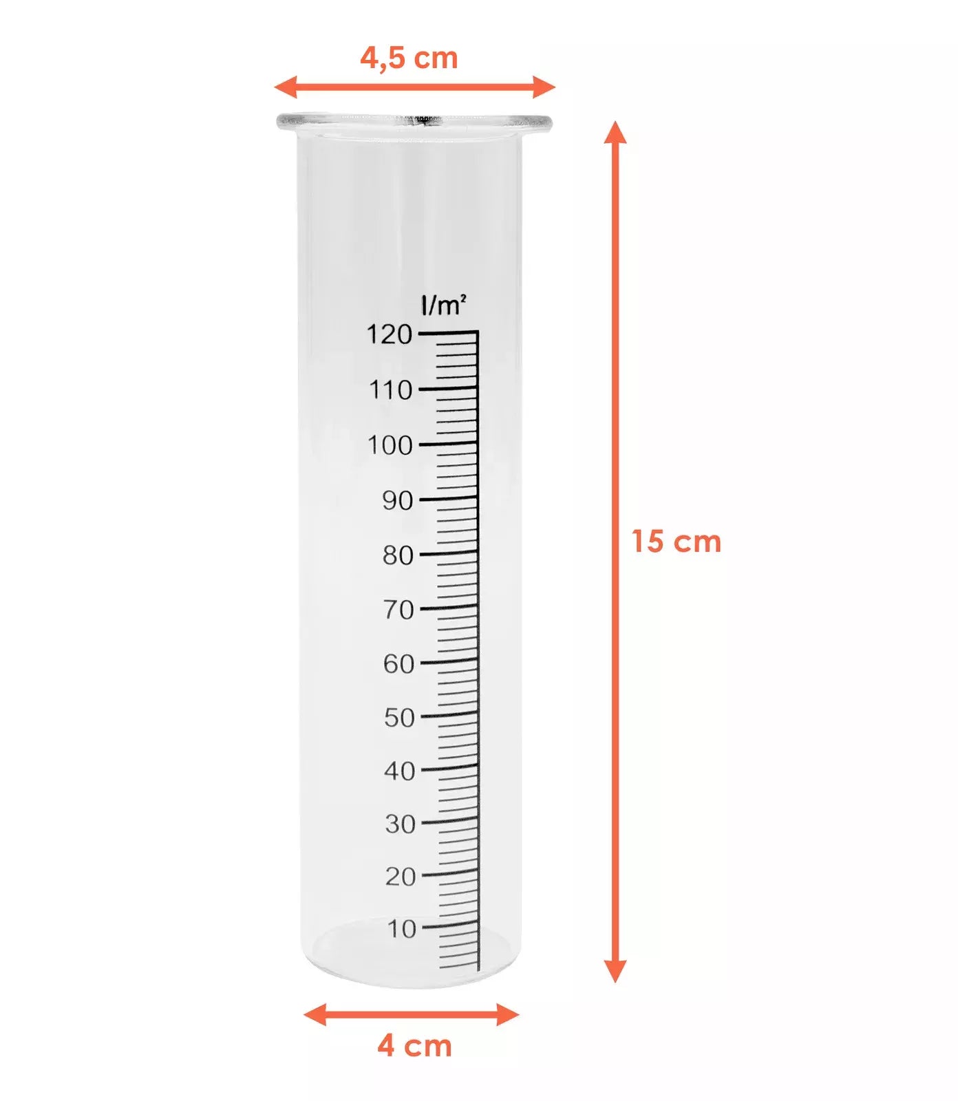 Regenmesser Ersatz Glas mit Skala - Niederschlag Regen Wasser Messer