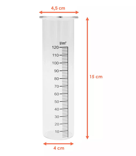 Regenmesser Ersatz Glas mit Skala - Niederschlag Regen Wasser Messer