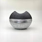 Vase 17cm Luxor Silber bauchig flach Dekovase Blumenvase
