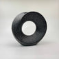 Vase rund schwarz-matt 23cm mit Loch Dekovase