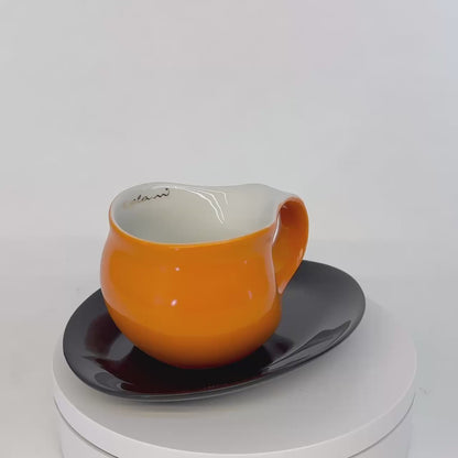 Luigi Colani Espresso Tasse mit Untertasse orange