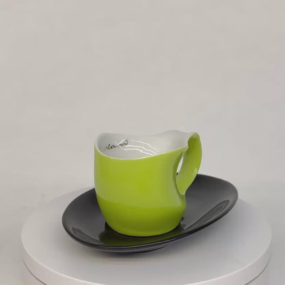 Luigi Colani Porzellan Espressissimo Tasse mit Untertasse grün