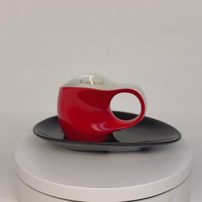 Luigi Colani Porzellan Espressissimo Tasse mit Untertasse red Rot