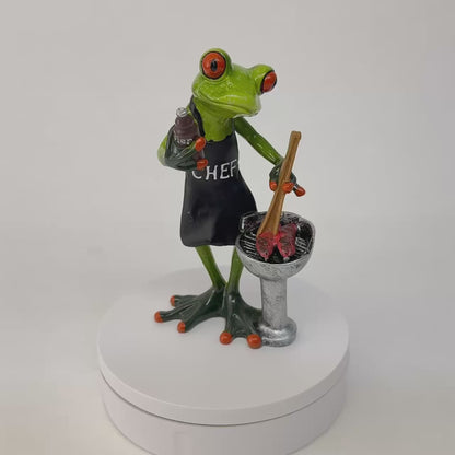 Frosch Grillmeister mit Bier