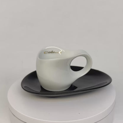 Luigi Colani Porzellan Espressissimo Tasse mit Untertasse schwarz/weiß