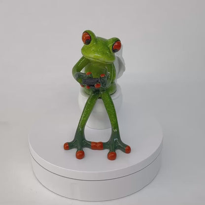 Frosch am stillen Örtchen