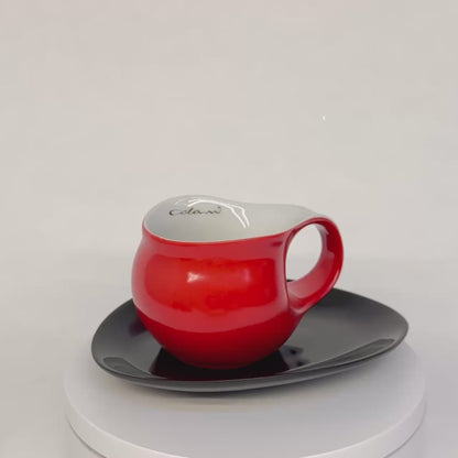 Luigi Colani Espresso Tasse mit Untertasse rot