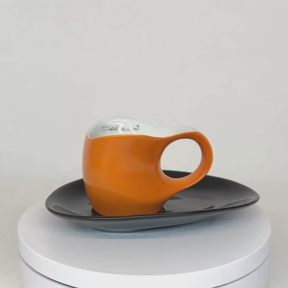 Luigi Colani Porzellan Espressissimo Tasse mit Untertasse orange