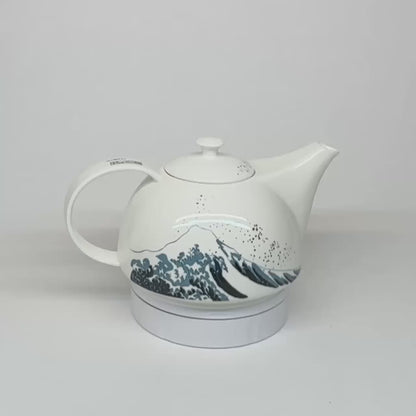 Goebel Teekanne mit Stövchen "Die große Welle" von Katsushika Hokusai