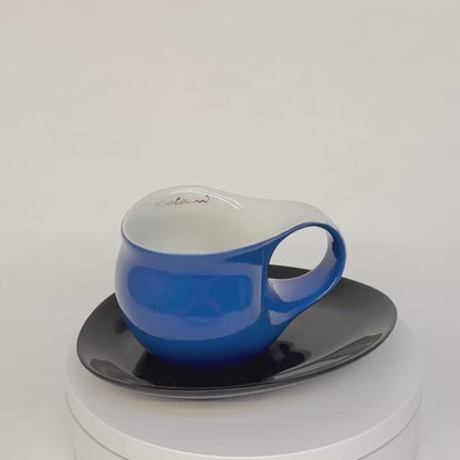 Luigi Colani Espresso Tasse mit Untertasse blau